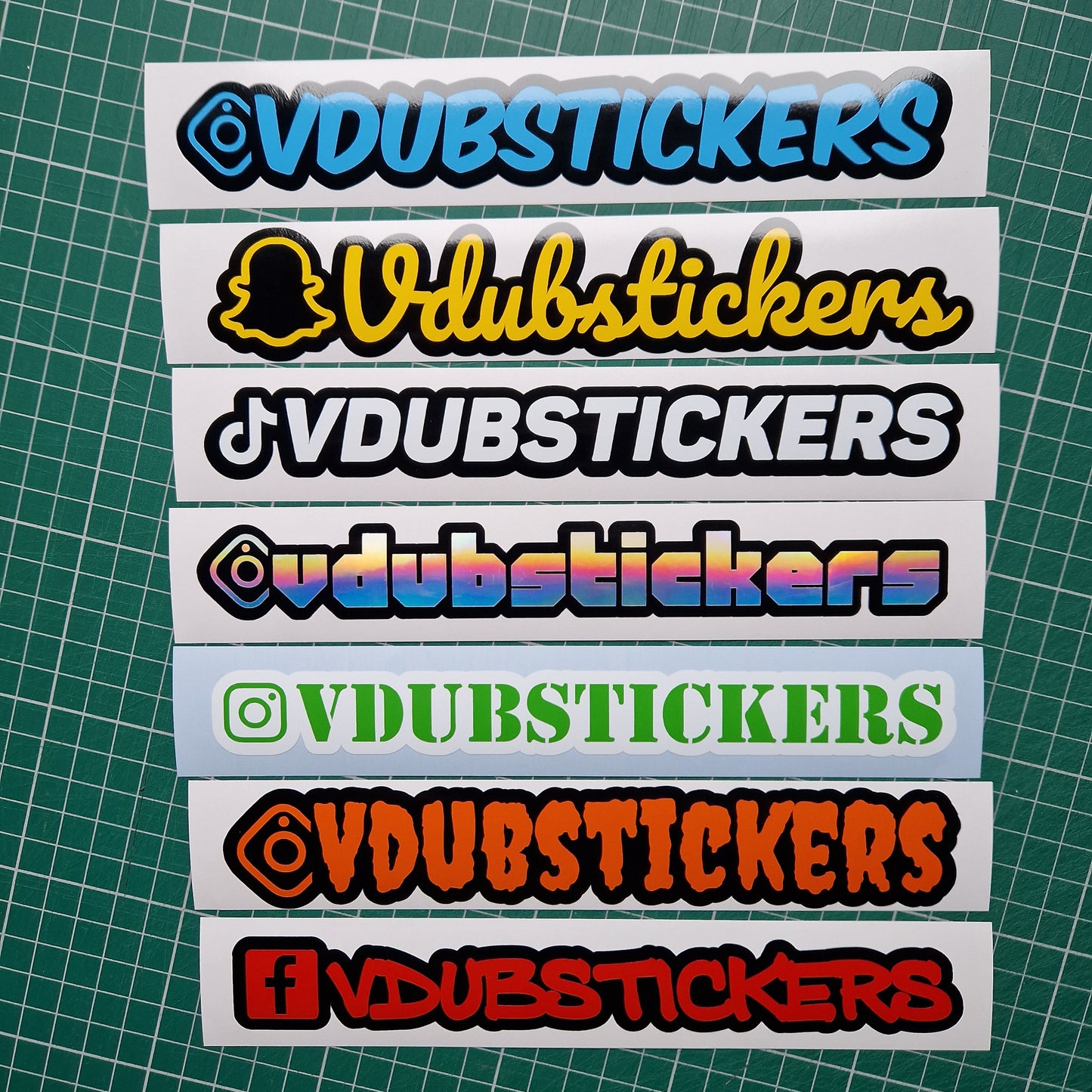 2pk Social Media Decals - Two Tone - Max 3cm tall.