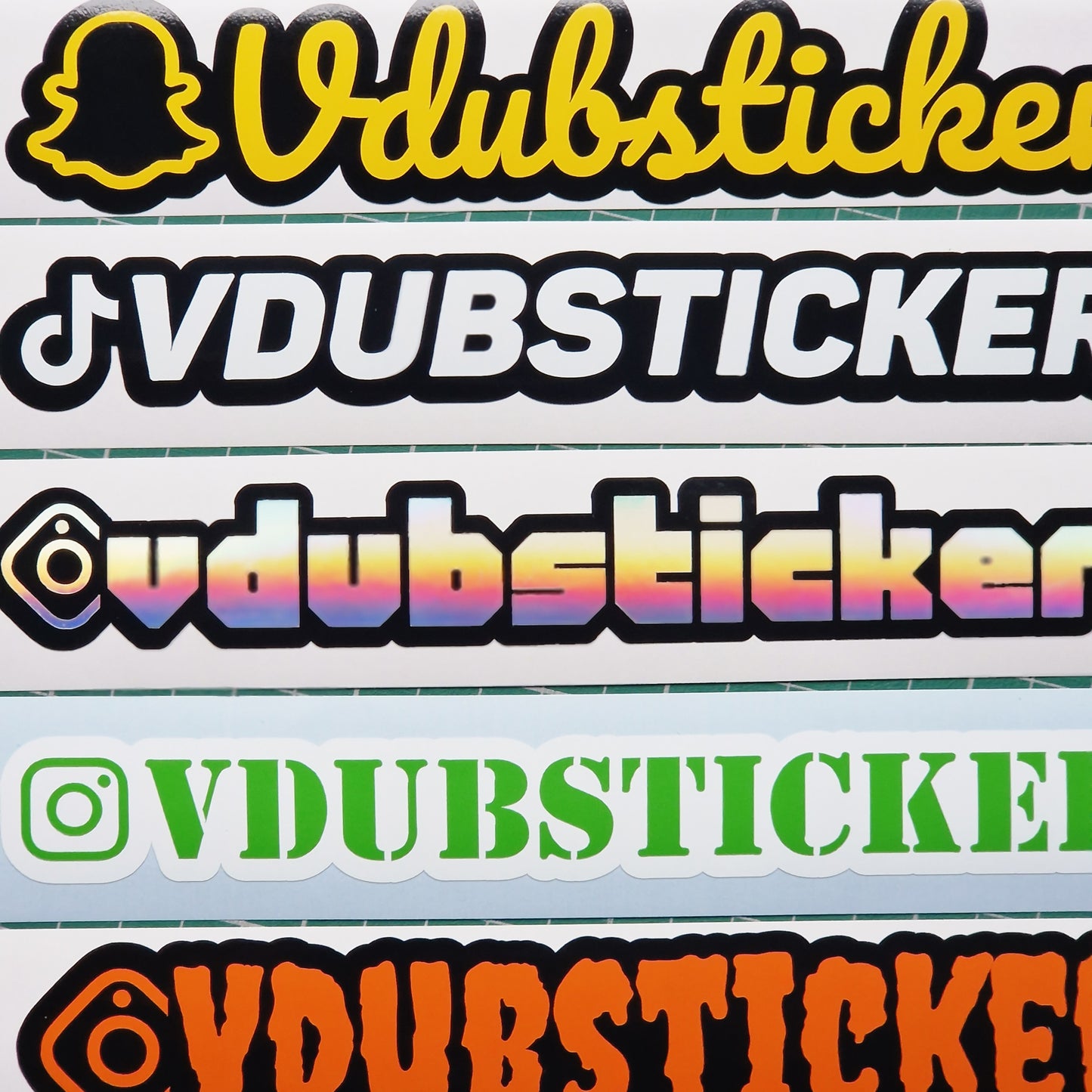 2pk Social Media Decals - Two Tone - Max 3cm tall.