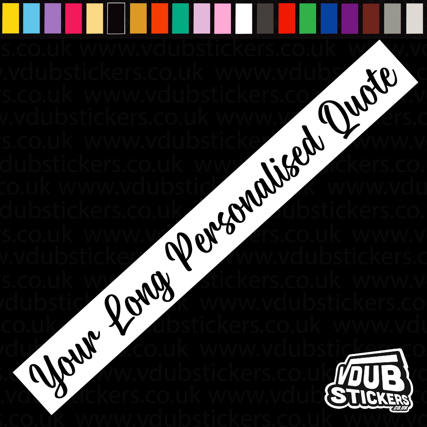 Long Personalised Text Decal - Font 15