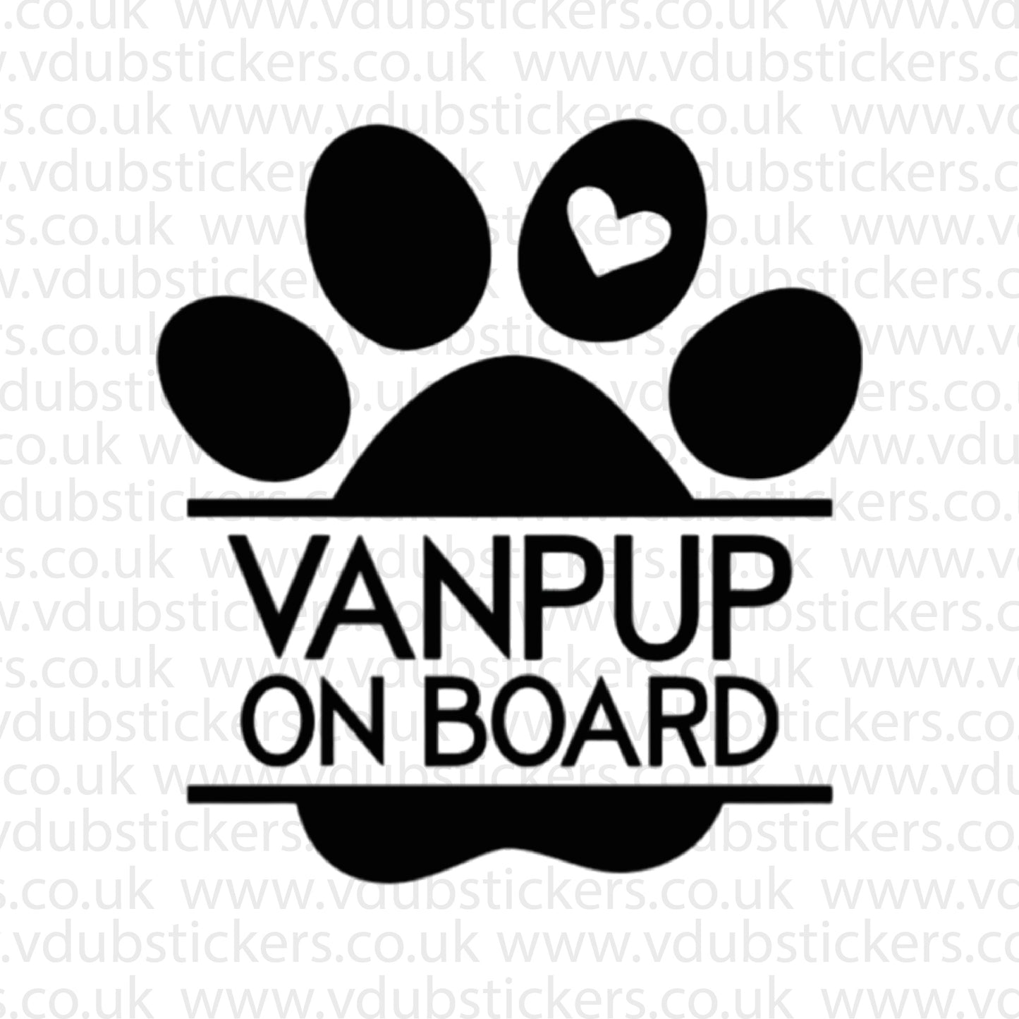 Vanpup On Board Vinyl Decal