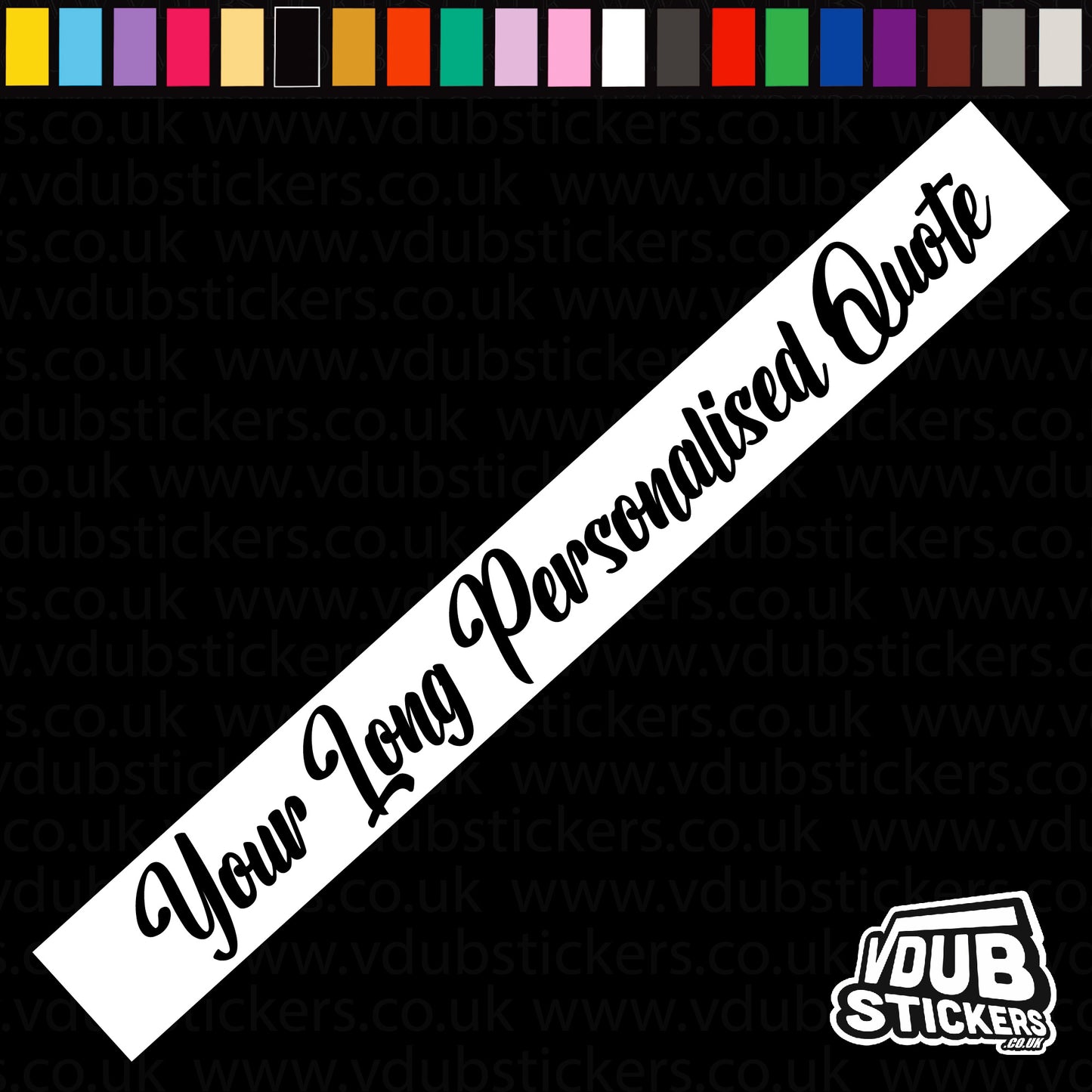 Long Personalised Text Decal - Font 16
