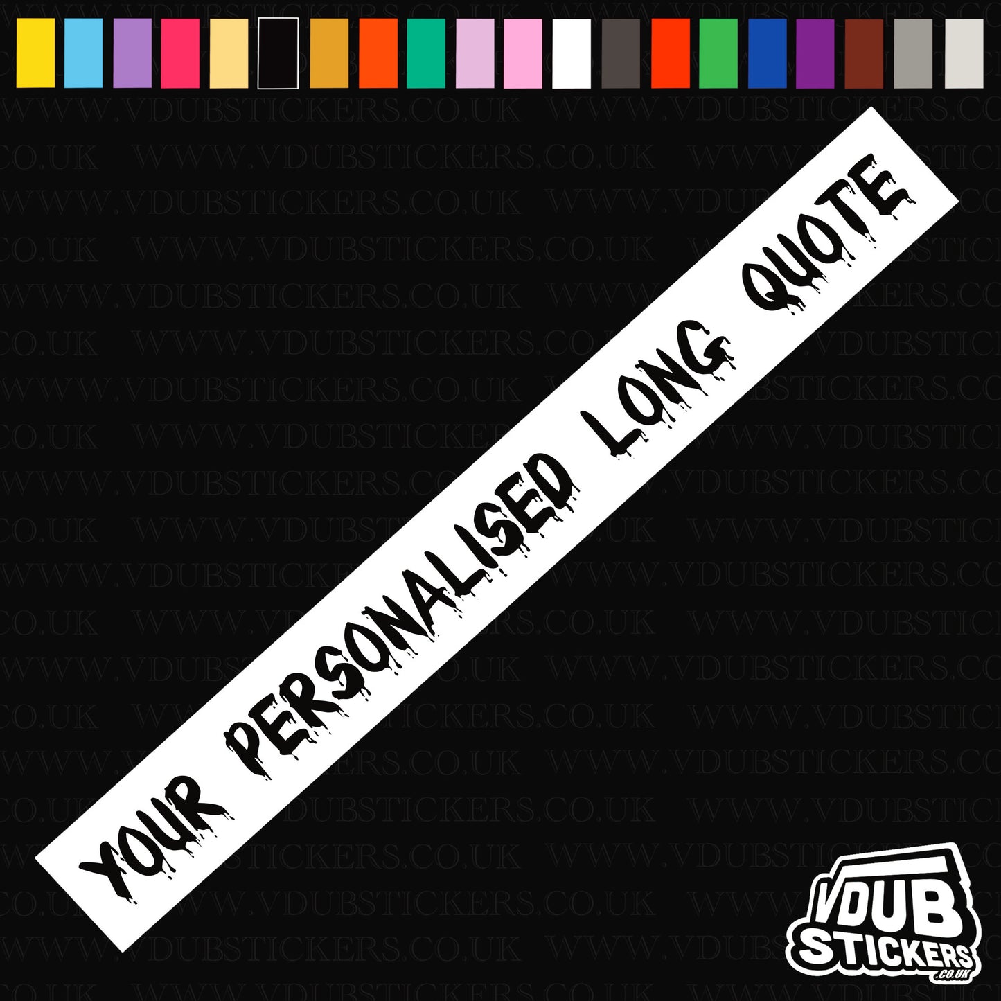 Long Personalised Text Decal - Font 11