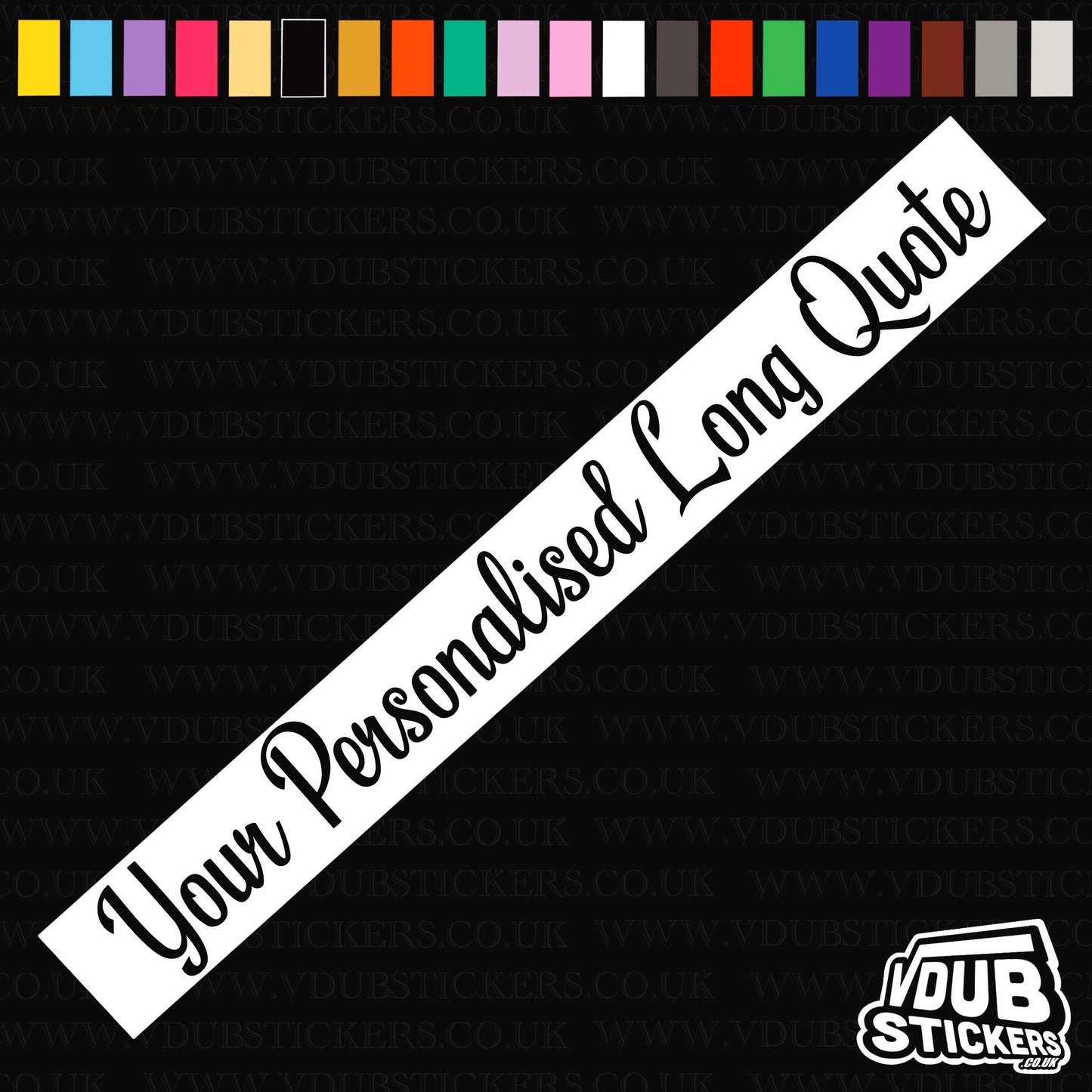 Long Personalised Text Decal - Font 4