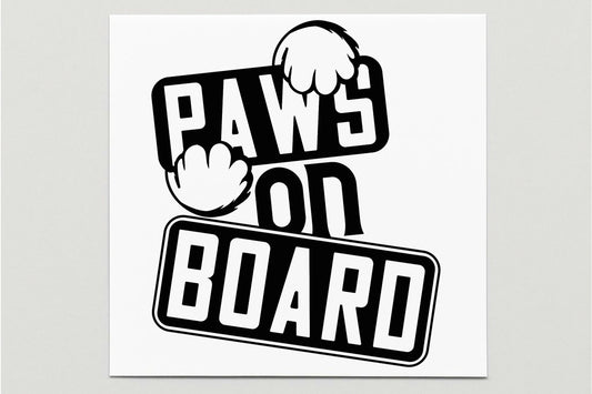 Paws On Board Vinyl Decal