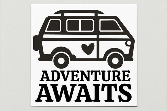 Adventure Awaits Camper Vinyl Decal