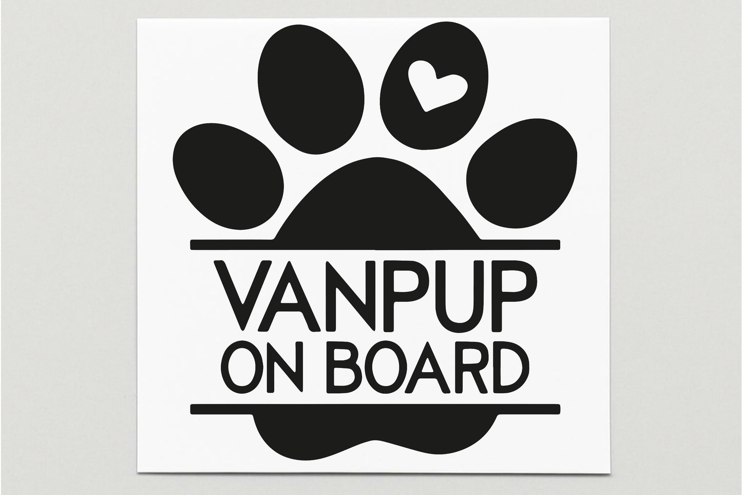 Vanpup On Board Vinyl Decal