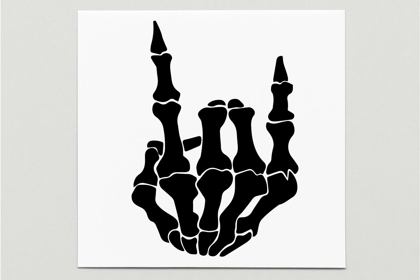 Skeleton Rock On Vinyl Decal