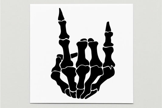 Skeleton Rock On Vinyl Decal