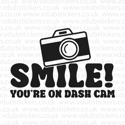 Smile You're On Dash Cam Vinyl Decal