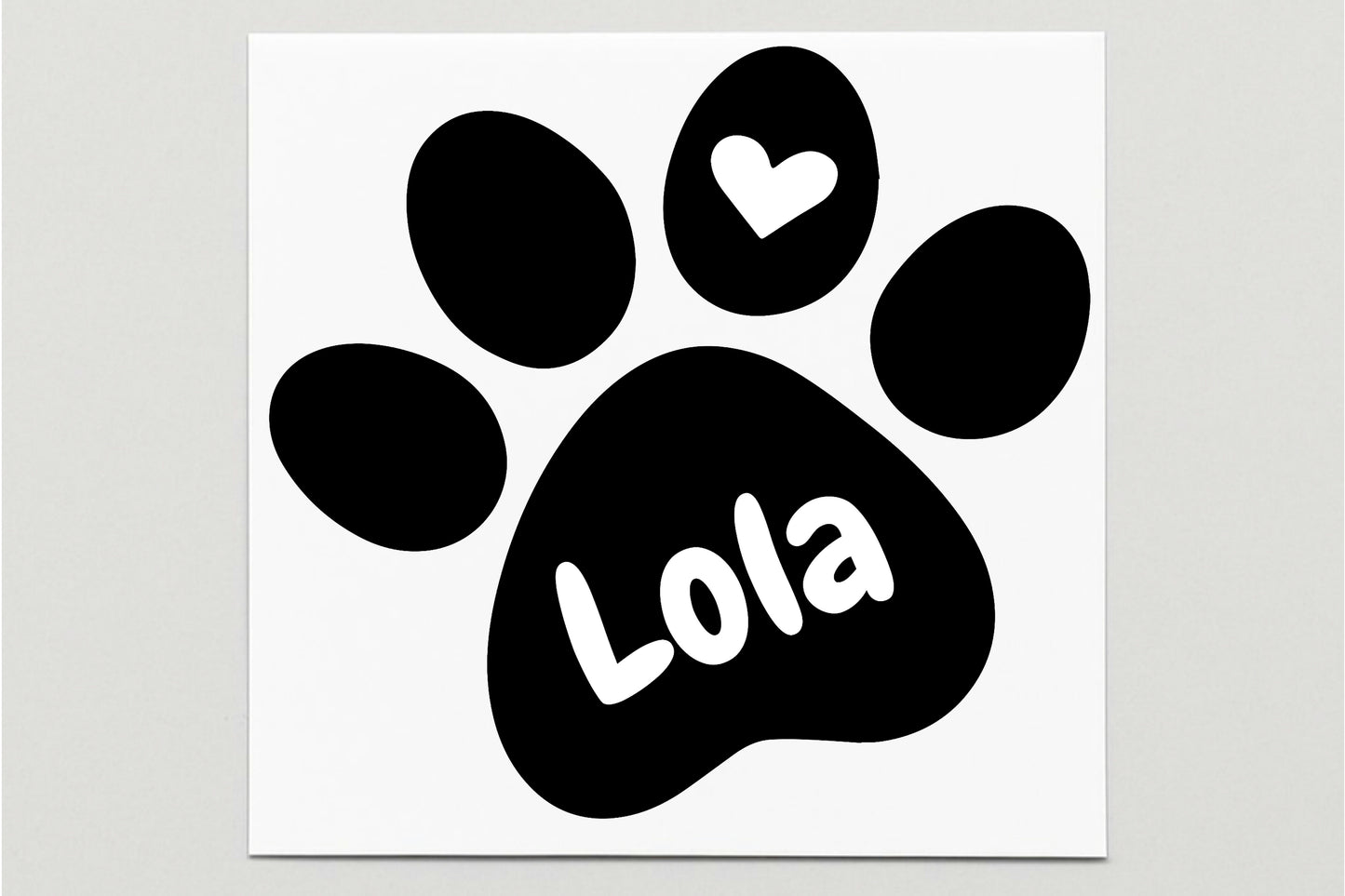 Personalised Dog Paw Vinyl Decal
