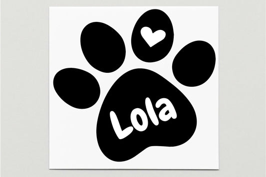 Personalised Dog Paw Vinyl Decal